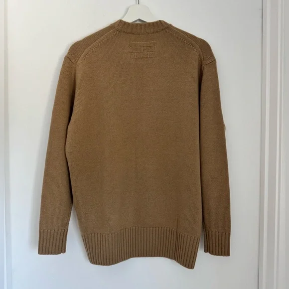 Frame XS Camel Tan Oversized Cashmere Crew Sweater